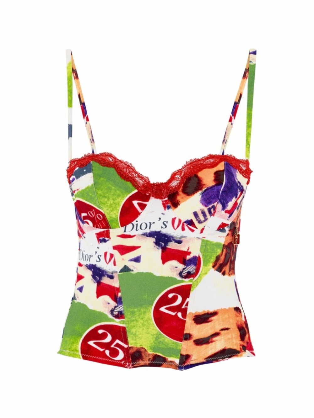 Dior S/S 2003 “Victim” Graphic Print Corset Bustier Top